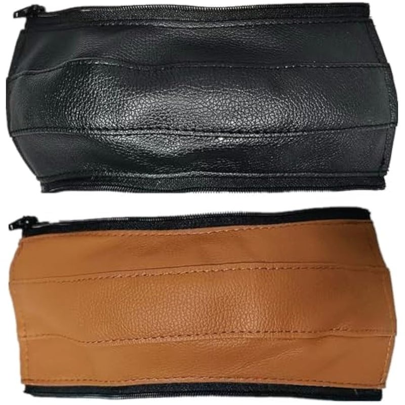 Soft Smooth Leather Bumper Handlebar Sleeve Protect Case for Baby Stroller Dustproof Protect Cover with Zipper Close One Pair - Image 3